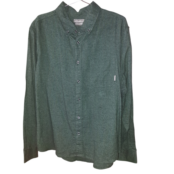 Eddie Bauer Men's Hunter Green Twill Button Down Collared Shirt Size XXL NWT - Picture 1 of 7